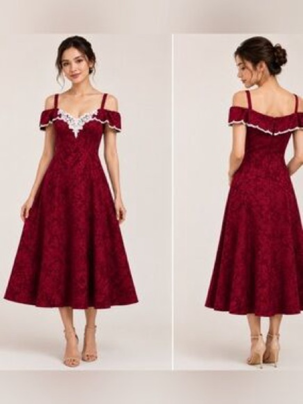 OLEG CASSINI Off-Shoulder Lace Dress 12
